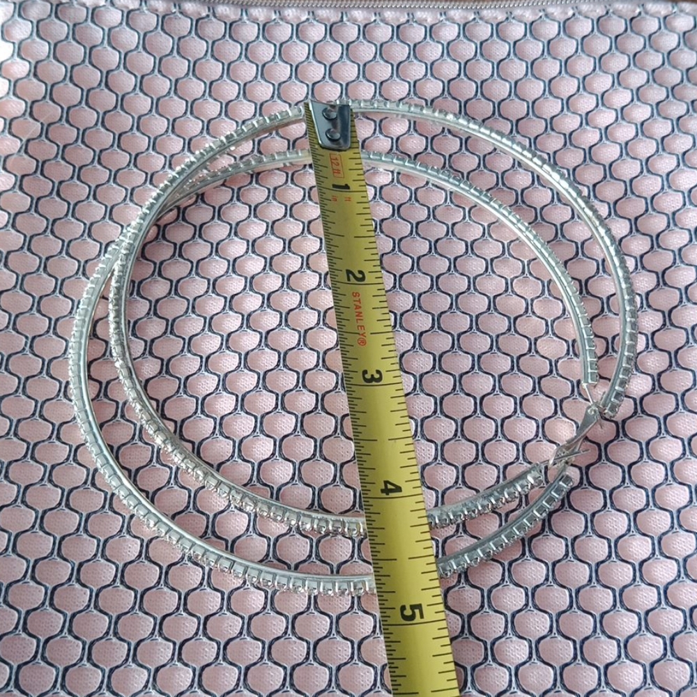 Large Rhinestone Hoops - image 6